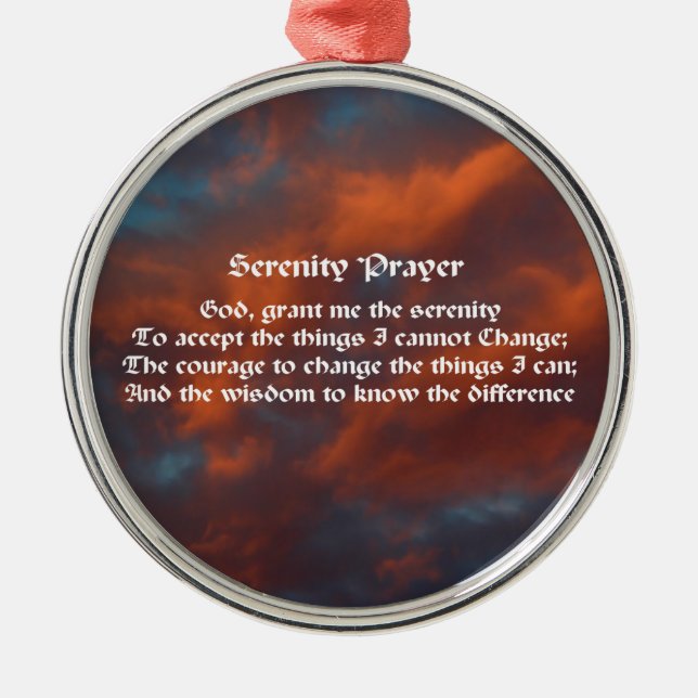 Ornamento De Metal Serenity Prayer Morning Sky Inspiration (Frente)
