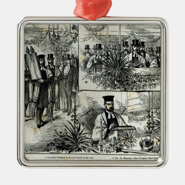 Ornamento De Metal Serviço na sinagoga judaica (Frente)