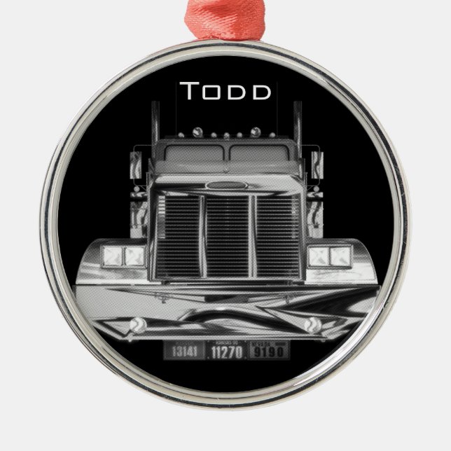 Ornamento De Metal SEU do NOME caminhão feito sob encomenda do (Frente)