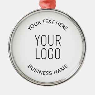 Ornamento De Metal Seu logotipo comercial & mensagem personalizável
