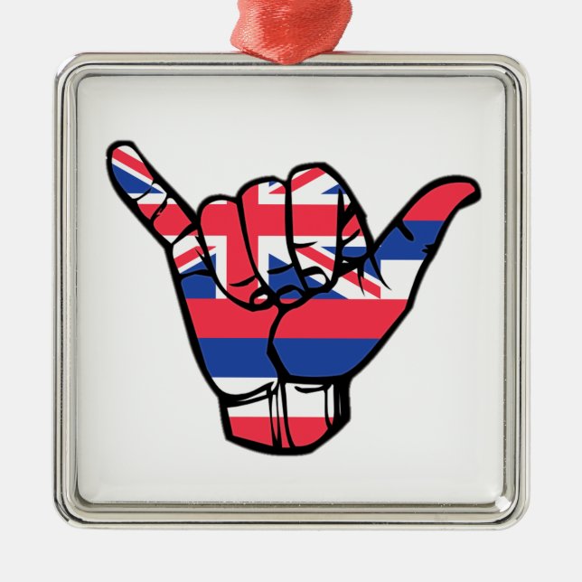 Ornamento De Metal Shaka Hawaii Flag (Frente)