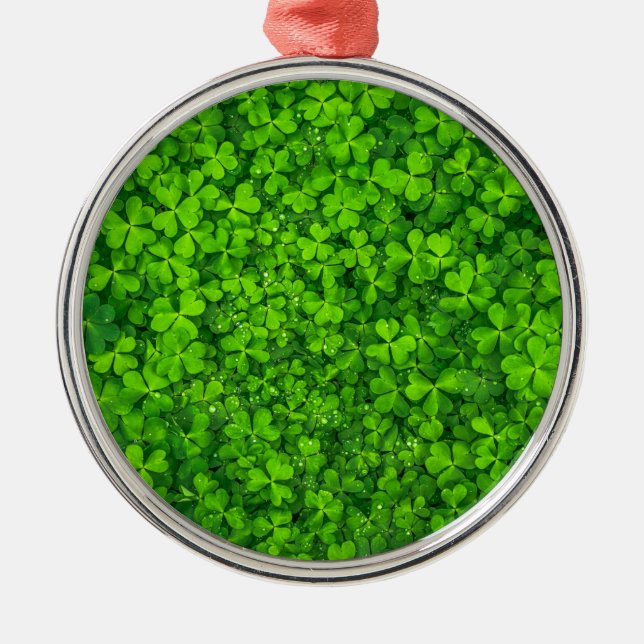Ornamento De Metal Shamrock Clovers Green Irish Símbolo Irlanda (Frente)