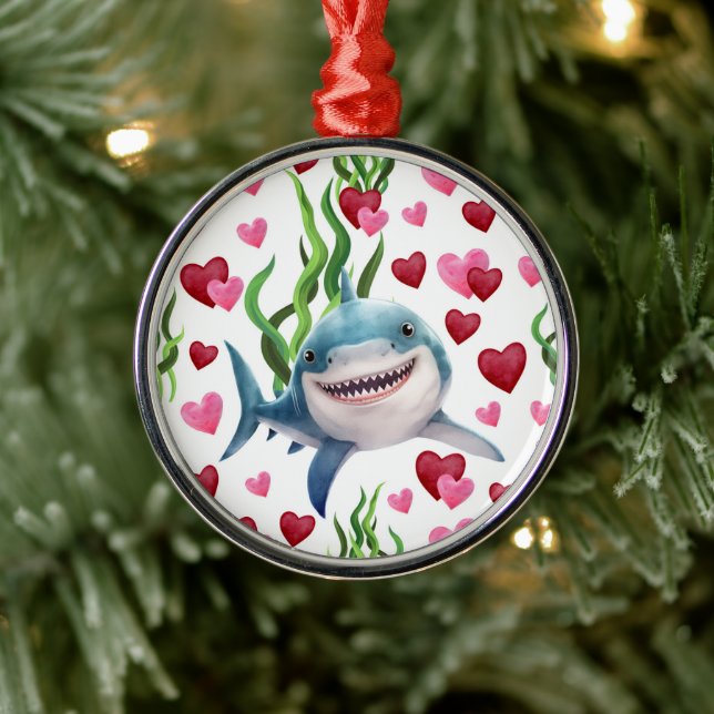 Ornamento De Metal Shark Lovers Christmas Ornament Keepsake (Árvore)