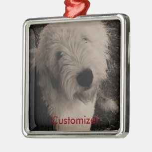 Ornamento De Metal Sheepdog inglês velho