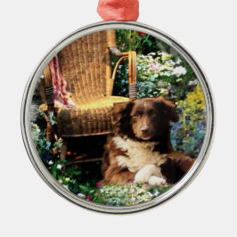 Ornamento De Metal Shepherd Dog Art Australiano