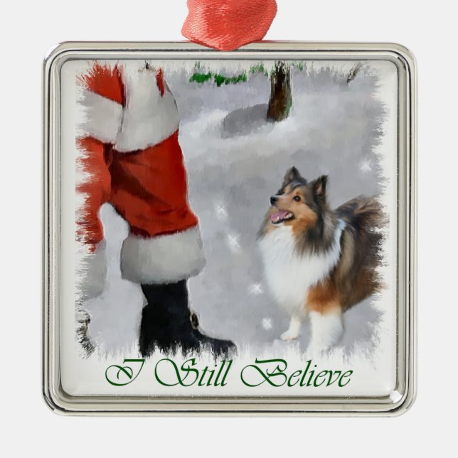 Ornamento De Metal Shetland Sheepdog Sheltie presentes de Natal (Frente)