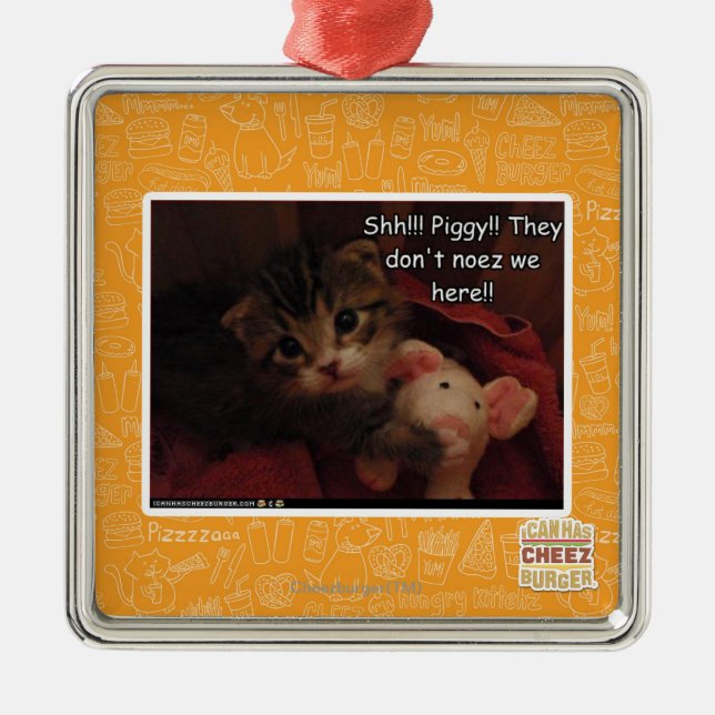 Ornamento De Metal Shh!!! Leitão!! (Frente)
