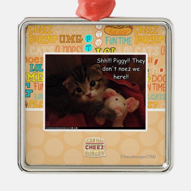 Ornamento De Metal Shh!!! Leitão!! (Frente)