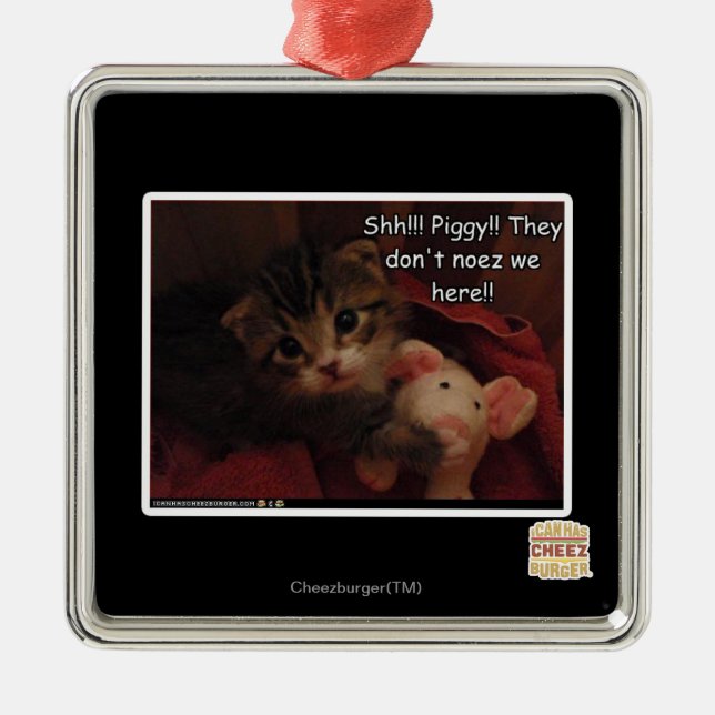 Ornamento De Metal Shh! Piggy! (Frente)