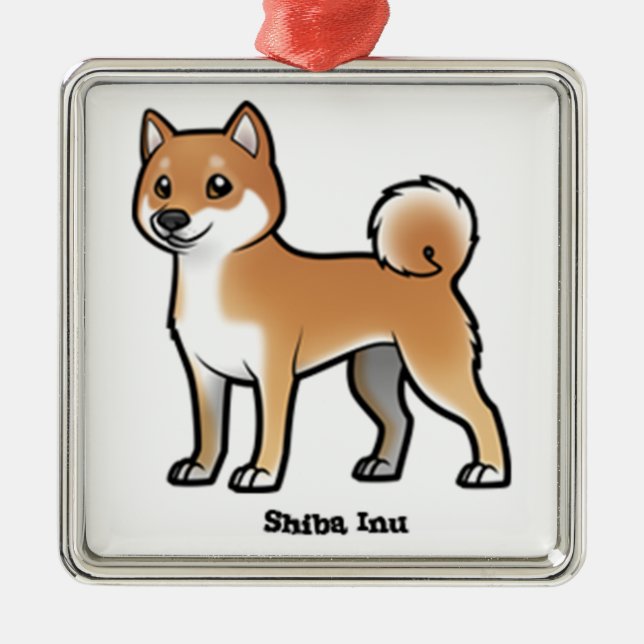 Ornamento De Metal shiba inu (Frente)