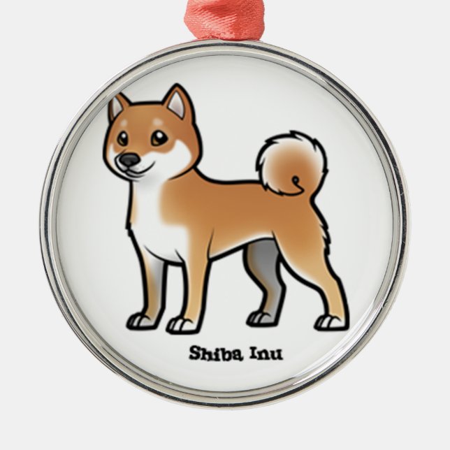 Ornamento De Metal shiba inu (Frente)