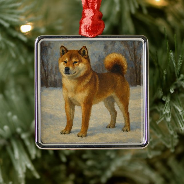Ornamento De Metal Shiba Inu (Árvore)