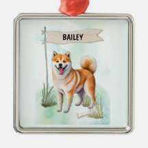 Shiba Inu Watercolor Personalized Dog