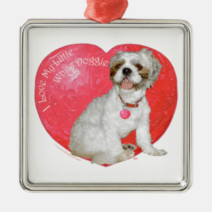 Ornamento De Metal Shih Tzu / Lhasa Apso Dia dos Namorados