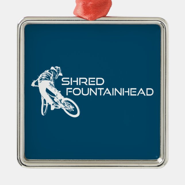 Ornamento De Metal Shred Fountainhead Virginia Mountain Biking (Frente)