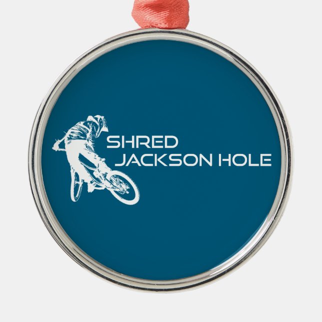 Ornamento De Metal Shred Jackson Hole Wyoming Mountain Biking (Frente)