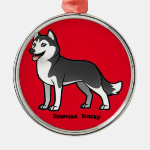 Ornamento De Metal Siberian Husky