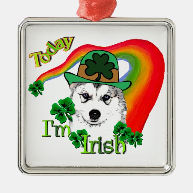 Ornamento De Metal Siberian Husky Rua Patrick (Frente)