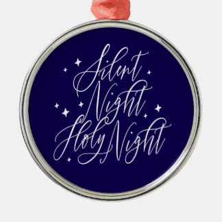 Ornamento De Metal Silent Night Holy Night Blue Christmas Ornament