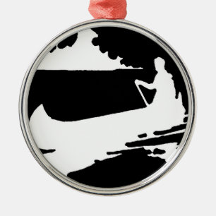 Ornamento De Metal Silhouette de Canoa Retroativa