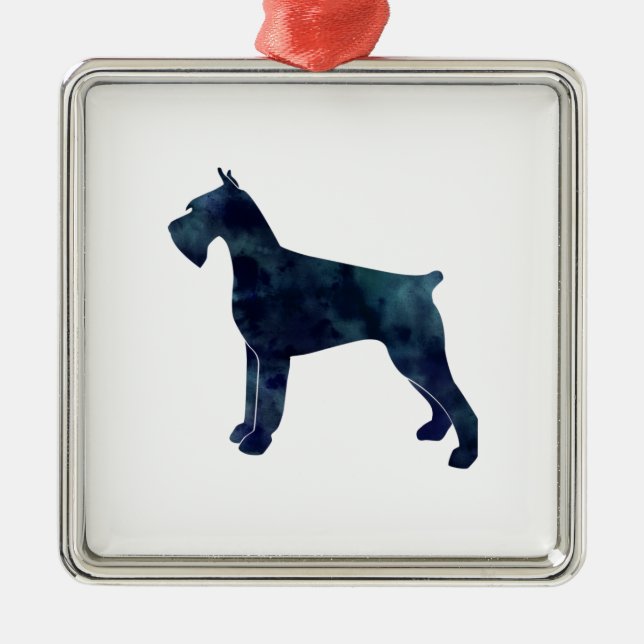 Ornamento De Metal Silhouette Geométrico Giant Schnauzer (Frente)