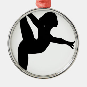 Ornamento De Metal Silhueta do Gymnast