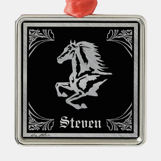 ORNAMENTO DE METAL SILVER HORSE SILHOUETTE (Frente)