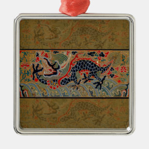 Ornamento De Metal Símbolo de Dragão Chinês Antigo Asiático