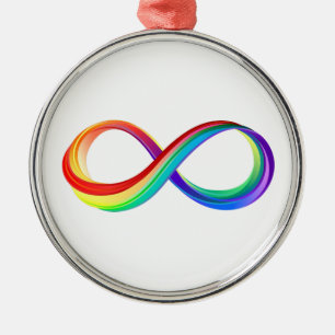 Ornamento De Metal Símbolo de Infinidade Arco-Íris em Camadas