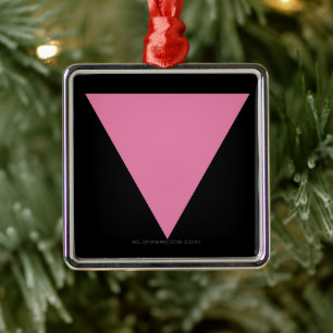 Ornamento De Metal Símbolo rosa brilhante do triângulo rosa do Slippe