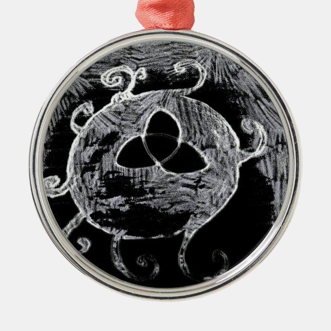 Ornamento De Metal símbolo wiccan das bruxas (Frente)