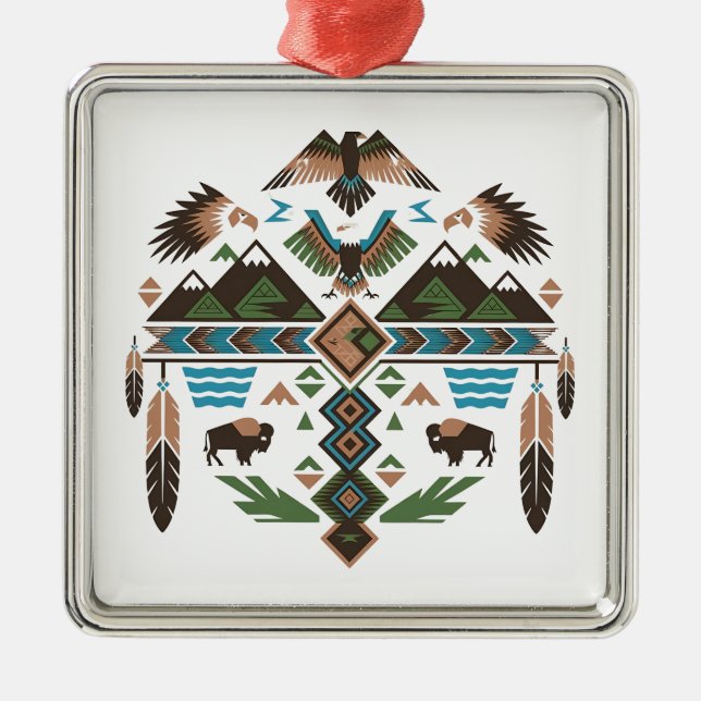 Ornamento De Metal Símbolos Sagrados (Frente)