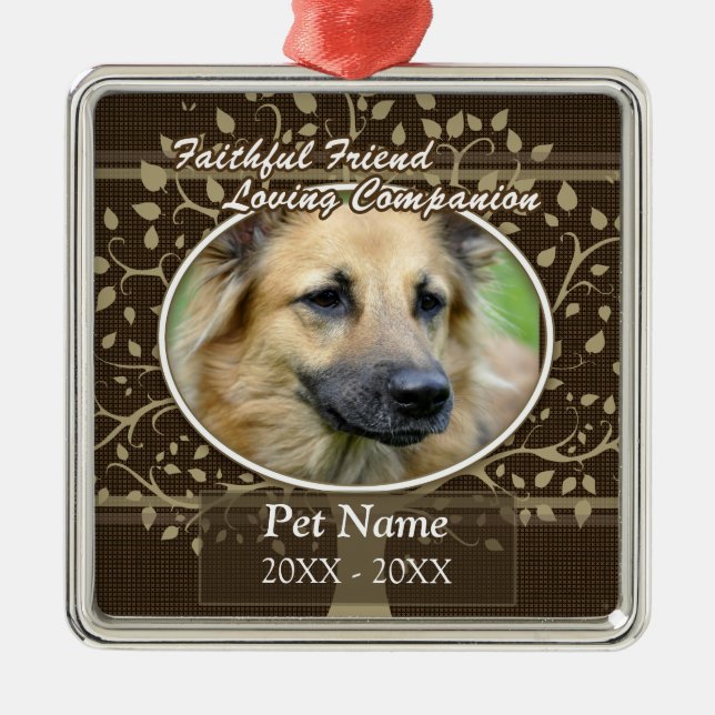 Ornamento De Metal Simpatia Personalizada de Pet Amigo Fiel (Frente)