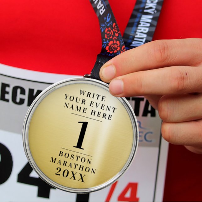 Ornamento De Metal Simples Clássico Competição Medal Dourada 1rua Prê (Criador carregado)