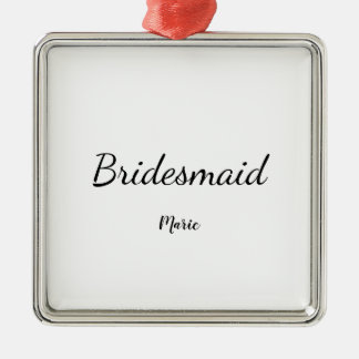 Ornamento De Metal SIMPLES MINIMAL adicione seu nome bridesmaid perso