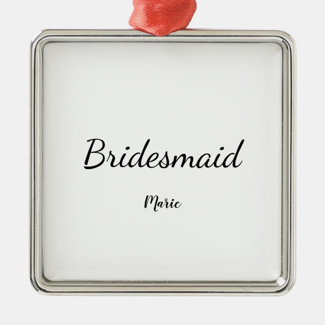 Ornamento De Metal SIMPLES MINIMAL adicione seu nome bridesmaid perso (Frente)