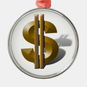 Ornamento De Metal Sinal de Dólar Dourado