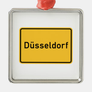 Ornamento De Metal Sinal de estrada de Dusseldorf, Alemanha