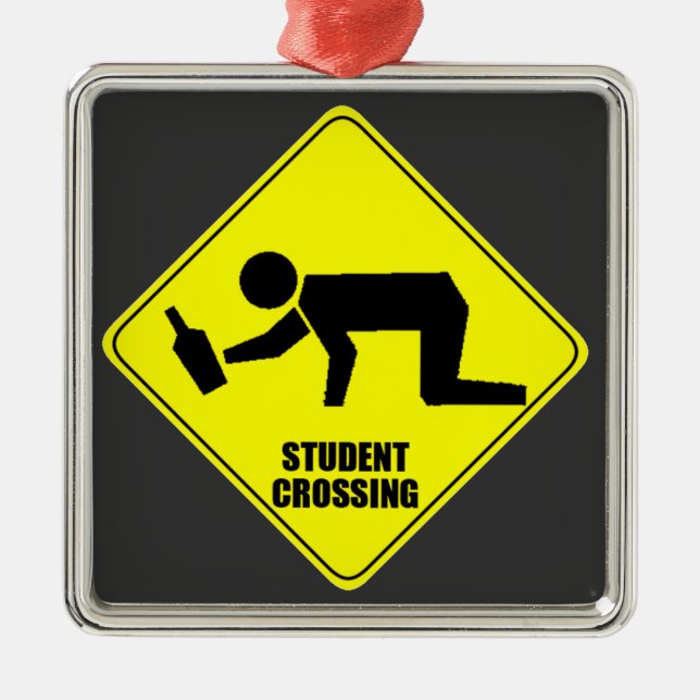 Ornamento De Metal Sinal de estrada engraçado - cruzamento bêbedo do (Frente)