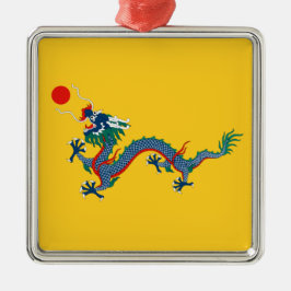 Ornamento De Metal Sinalizador da dinastia Qing na China (Dragão Chin