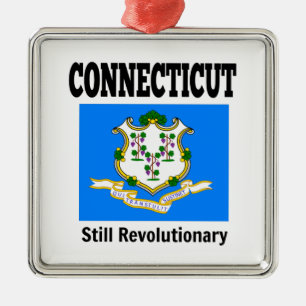 Ornamento De Metal Sinalizador e lema de Connecticut