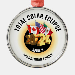Ornamento De Metal Sinalizadores 2024 TOTAL Família ECLIPSE SOLAR