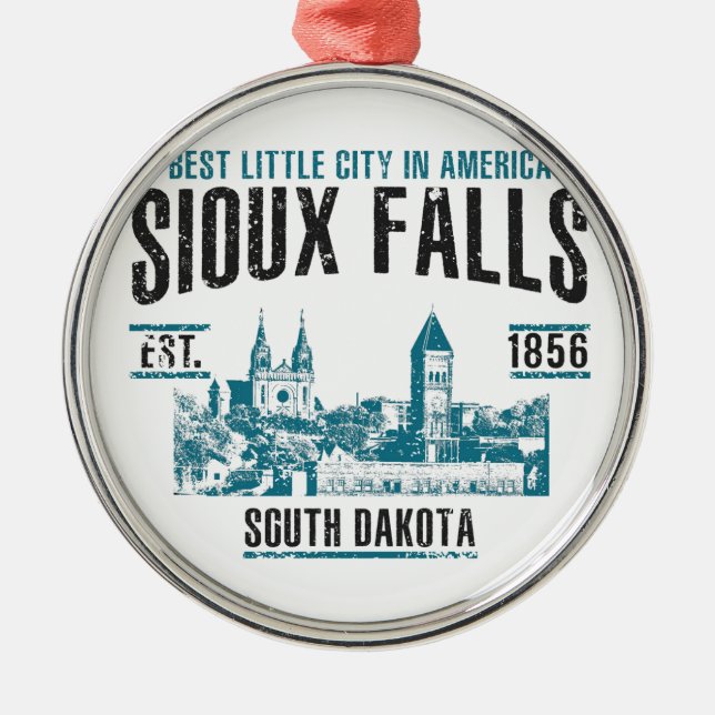 Ornamento De Metal Sioux Falls (Frente)