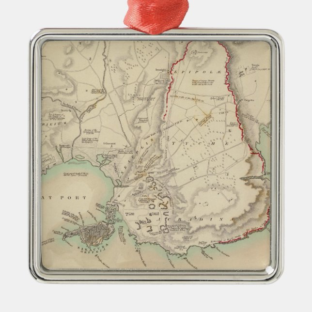 Ornamento De Metal Siracusa & vestígios restantes de suas cinco (Frente)