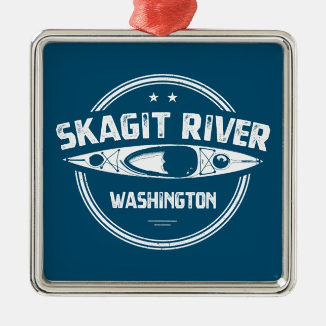 Ornamento De Metal Skagit River Washington Kayaking (Frente)