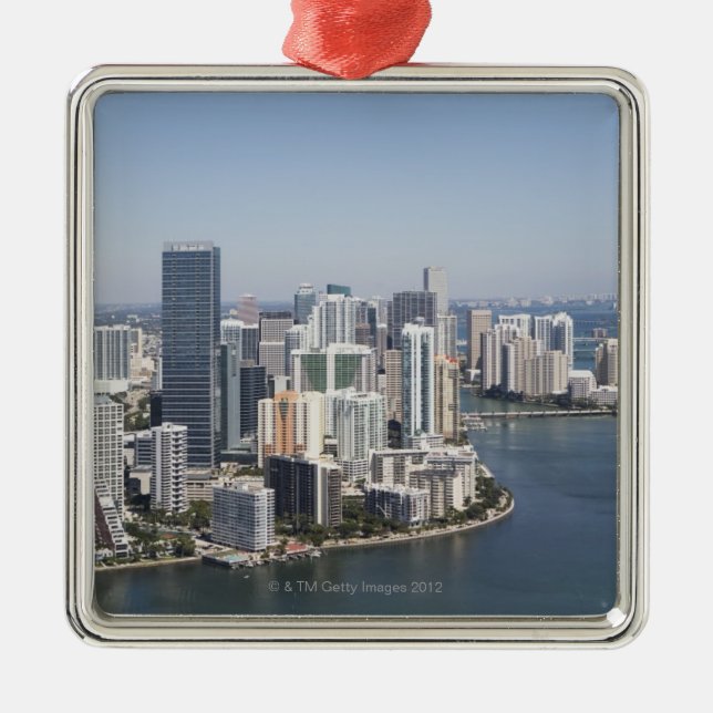 Ornamento De Metal Skyline 3 de Miami (Frente)