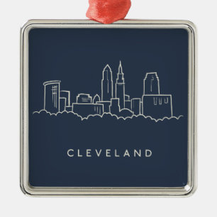 Ornamento De Metal Skyline de Cleveland Ohio