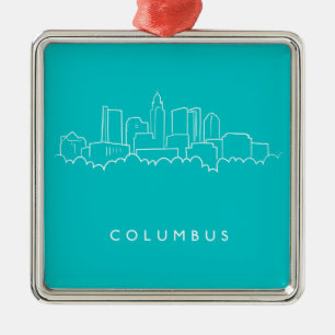 Ornamento De Metal Skyline de Columbo, Ohio