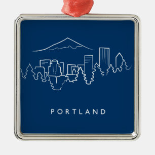 Ornamento De Metal Skyline de Portland