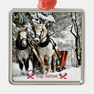 Ornamento De Metal Sleigh Ride, Merry Christmas